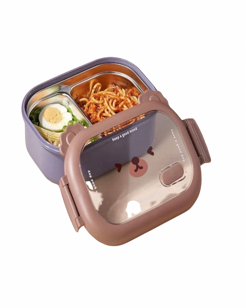 Bento Box Térmica Inox 950ml com Compartimentos: Vedação Total para Refeições Frescas no Trabalho, Escola e Piquenique!