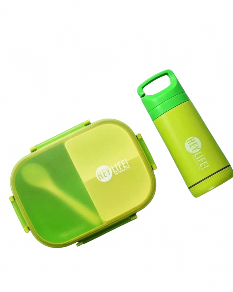 Kit Refeição Completo Luwave: Marmita Hermética + Garrafa 350ml + Talheres Reutilizáveis - Leve Sabor e Praticidade com Você!