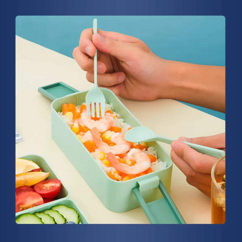 Marmita Lancheira Hermética, c/ Compartimento e Talher -LUWAVE