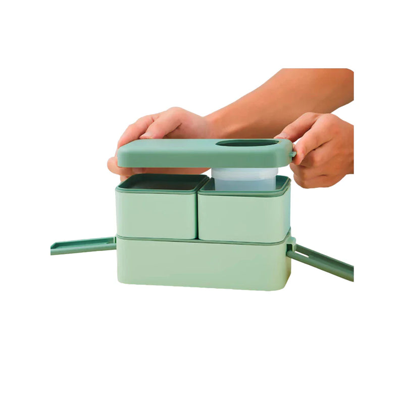 Marmita Lancheira Hermética, c/ Compartimento e Talher -LUWAVE