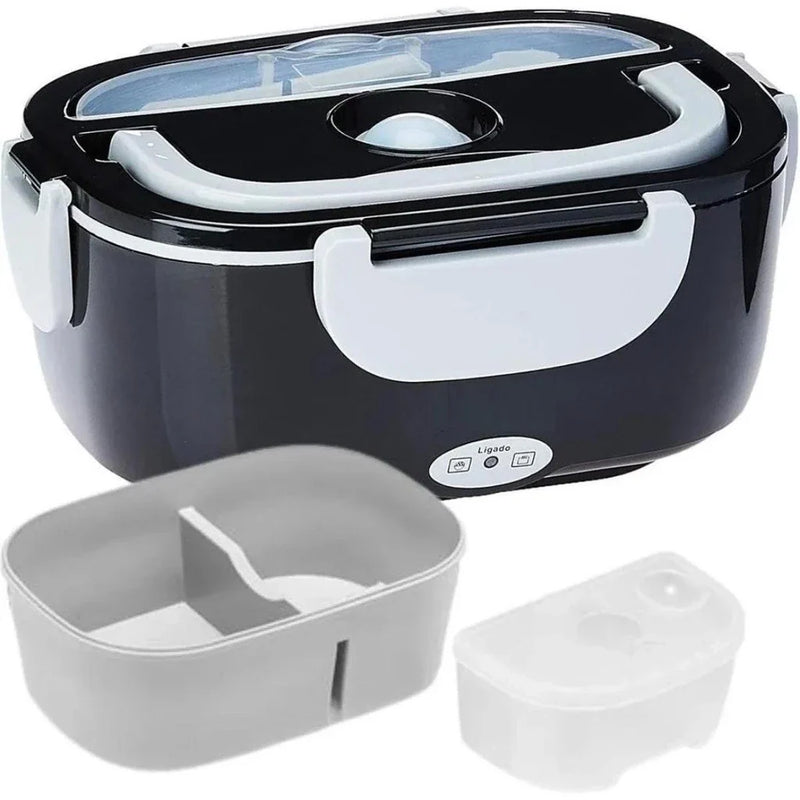 Marmita Elétrica Veicular Bivolt - Aquece em 30 Min | 110V/220V e 12V/24V | Prática e Portátil