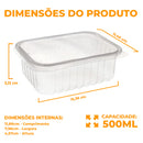 Kit 24 Unidades Pote Marmita Freezer Microondas Fitness Comida Congelada Marmitex