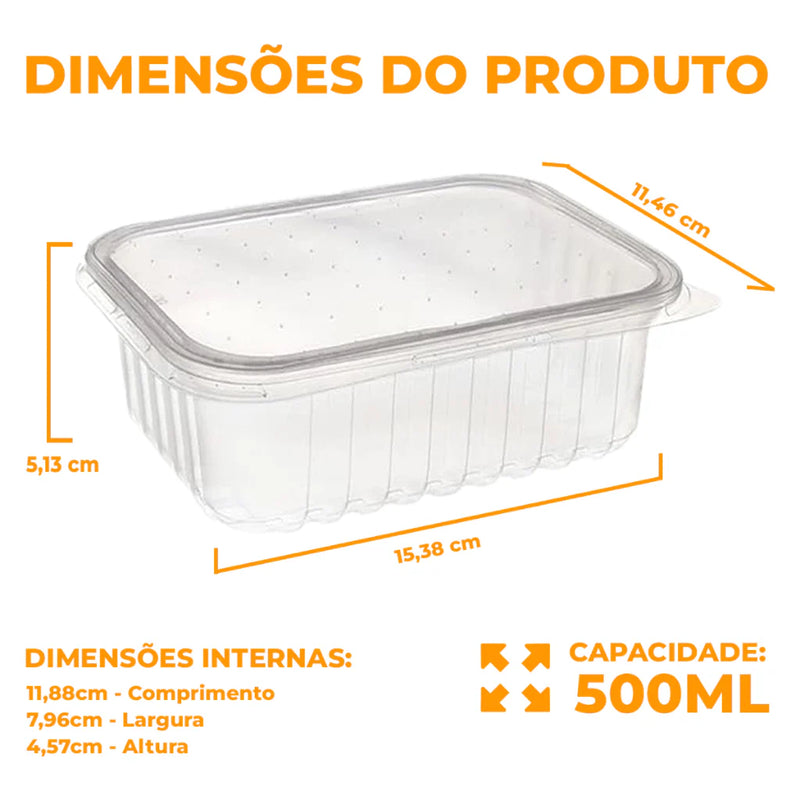 Kit 24 Unidades Pote Marmita Freezer Microondas Fitness Comida Congelada Marmitex