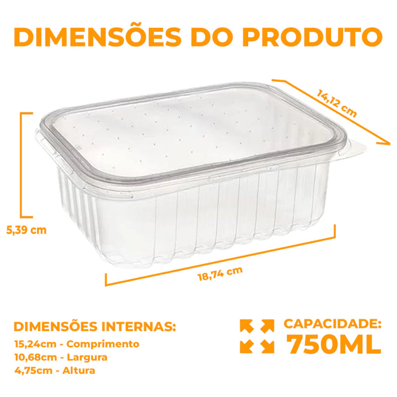 Kit 24 Unidades Pote Marmita Freezer Microondas Fitness Comida Congelada Marmitex