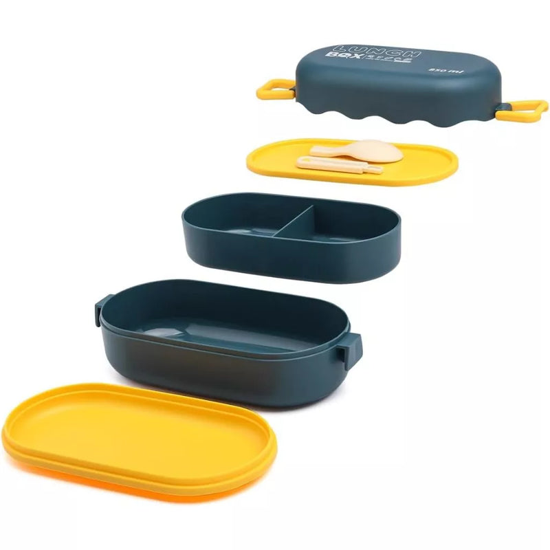 Pote Com Divisórias Marmita Fitness Vedação Microondas Lancheira Escola Trabalho Bento Box