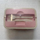 Marmita Lancheira Retangular para Micro ondas com Copo e Garfo e Colher