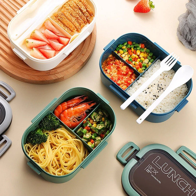 Pote de Marmita Box Food 2 Camadas 1200ml com Talheres