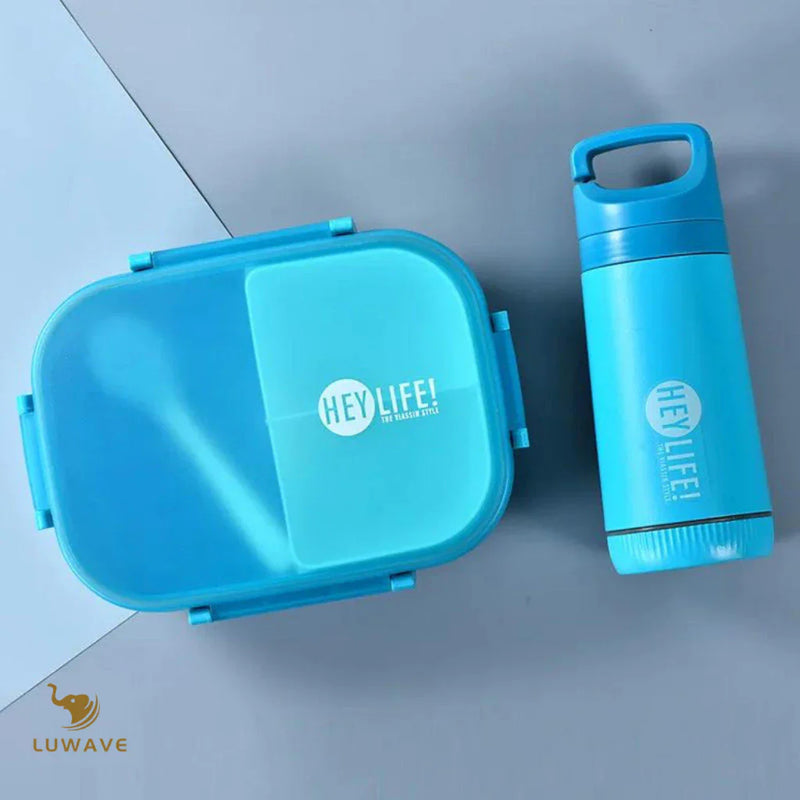 Kit Refeição Completo Luwave: Marmita Hermética + Garrafa 350ml + Talheres Reutilizáveis - Leve Sabor e Praticidade com Você!