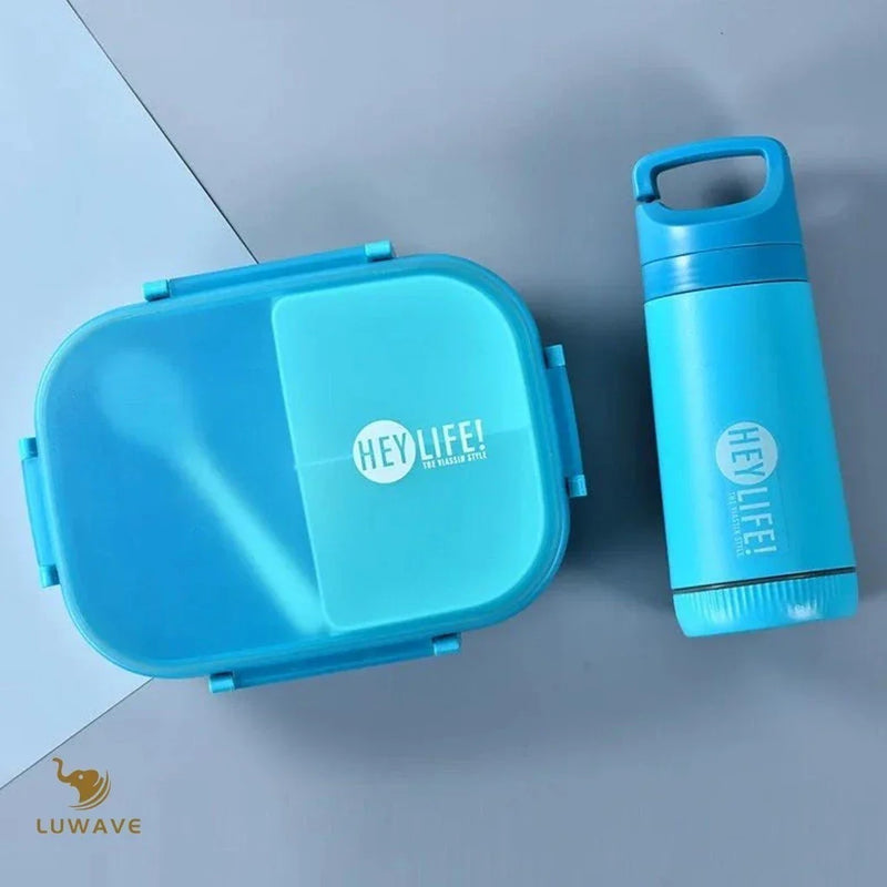 Kit Refeição Completo Luwave: Marmita Hermética + Garrafa 350ml + Talheres Reutilizáveis - Leve Sabor e Praticidade com Você!